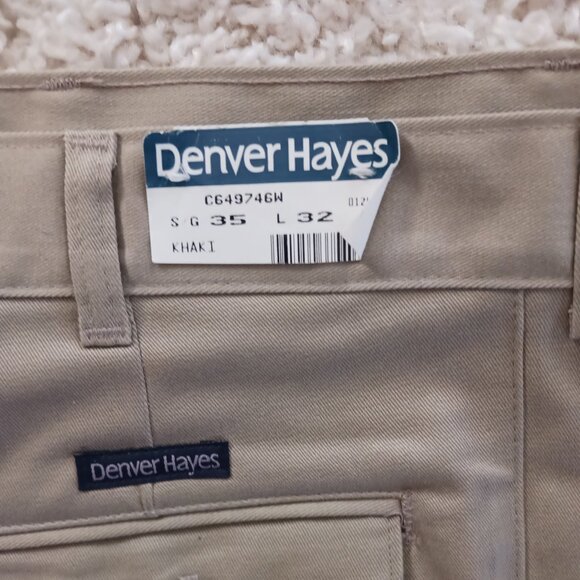 NEW Denver Hayes Men's Dress Pants 35" X 32" Khaki Pleated Front Straight Leg - Picture 5 of 7